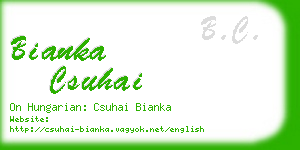 bianka csuhai business card